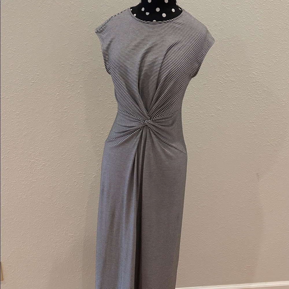 Theory Stripped Knit Maxi Dress